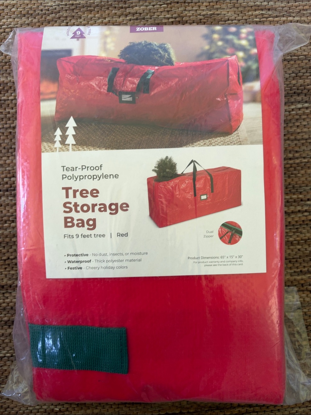 Red Tree Storage Bag - Tear-Proof Polypropylene